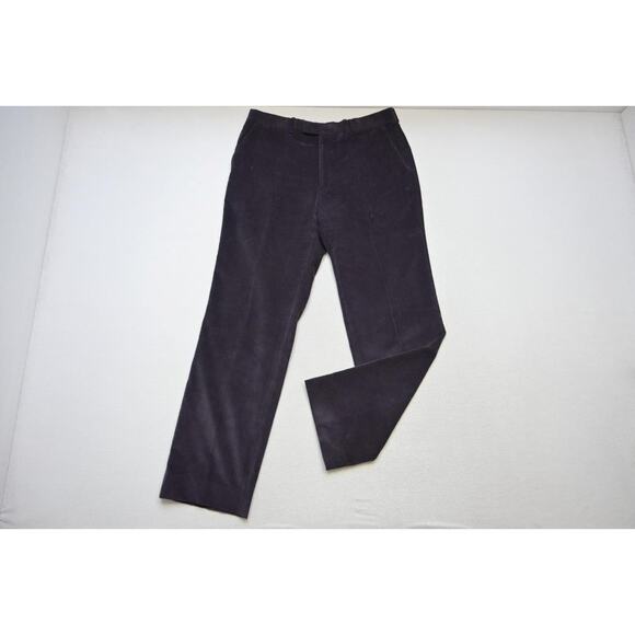 Burberry London Corduroy Pants Dark Purple Flat Casual Mens Size 34 x 32 - Picture 1 of 7